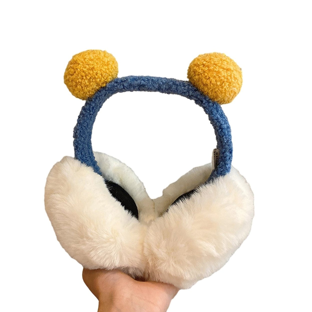 Winter Earmuffs Thick Soft Plush Ear Protection Color Matching Foldable Elastic Anti-slip Ear Cover Ear Warmers Outdoor Image 3