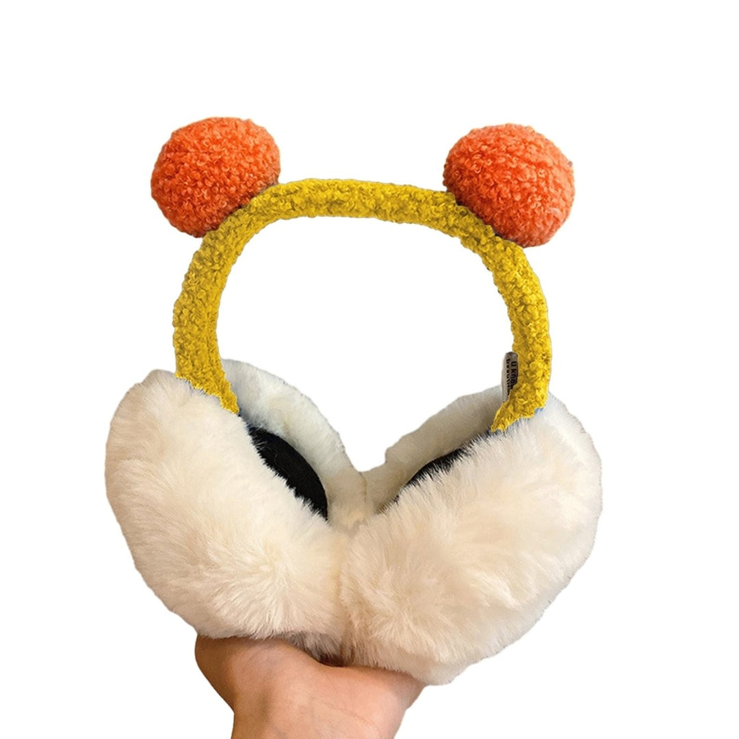 Winter Earmuffs Thick Soft Plush Ear Protection Color Matching Foldable Elastic Anti-slip Ear Cover Ear Warmers Outdoor Image 4