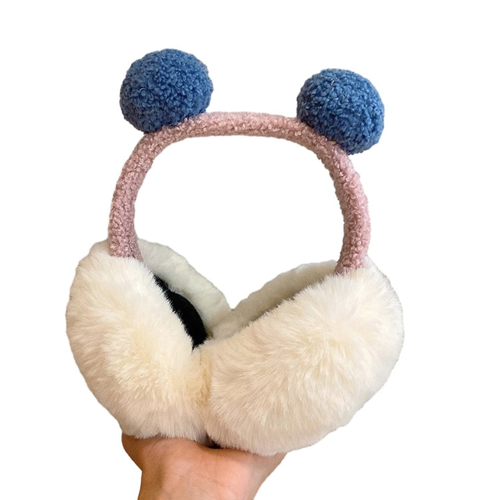 Winter Earmuffs Thick Soft Plush Ear Protection Color Matching Foldable Elastic Anti-slip Ear Cover Ear Warmers Outdoor Image 4