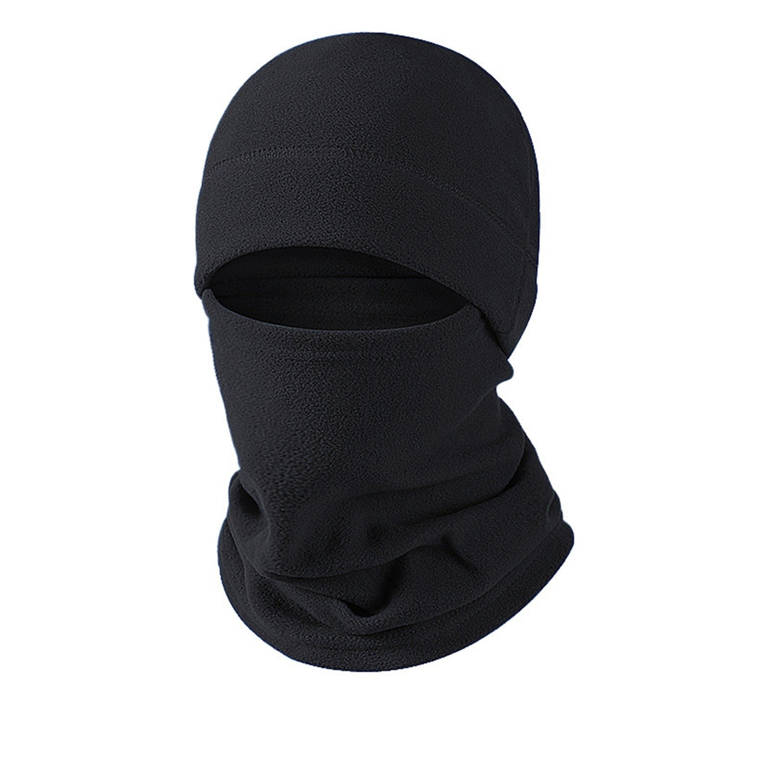 1 Set Cycling Hat Scarf Set Full Protection Windproof Unisex Solid Color Elastic Anti-slip Warm Image 2