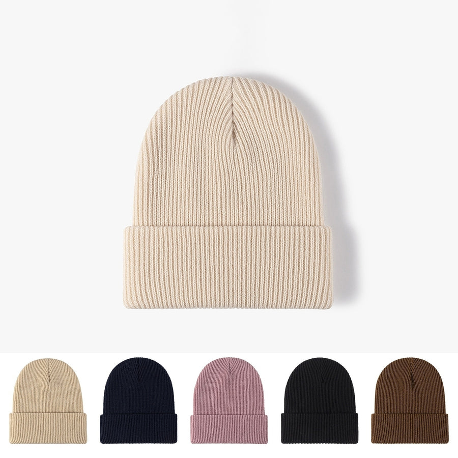 Unisex Autumn Winter Solid Color Knitting Hat Beamless Thickened Beanie Hat Men Women Warm Hat Fashion Accessories Image 1