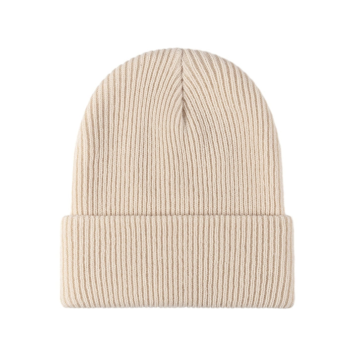 Unisex Autumn Winter Solid Color Knitting Hat Beamless Thickened Beanie Hat Men Women Warm Hat Fashion Accessories Image 3