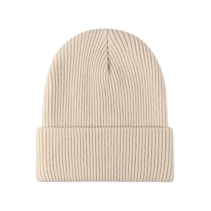 Unisex Autumn Winter Solid Color Knitting Hat Beamless Thickened Beanie Hat Men Women Warm Hat Fashion Accessories Image 1