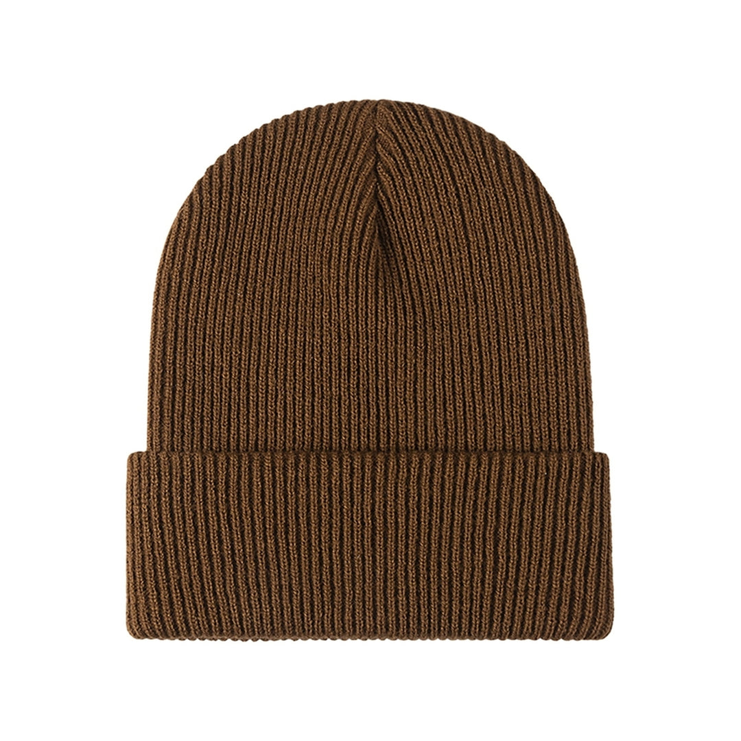 Unisex Autumn Winter Solid Color Knitting Hat Beamless Thickened Beanie Hat Men Women Warm Hat Fashion Accessories Image 4