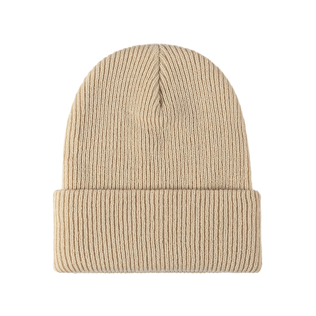 Unisex Autumn Winter Solid Color Knitting Hat Beamless Thickened Beanie Hat Men Women Warm Hat Fashion Accessories Image 4