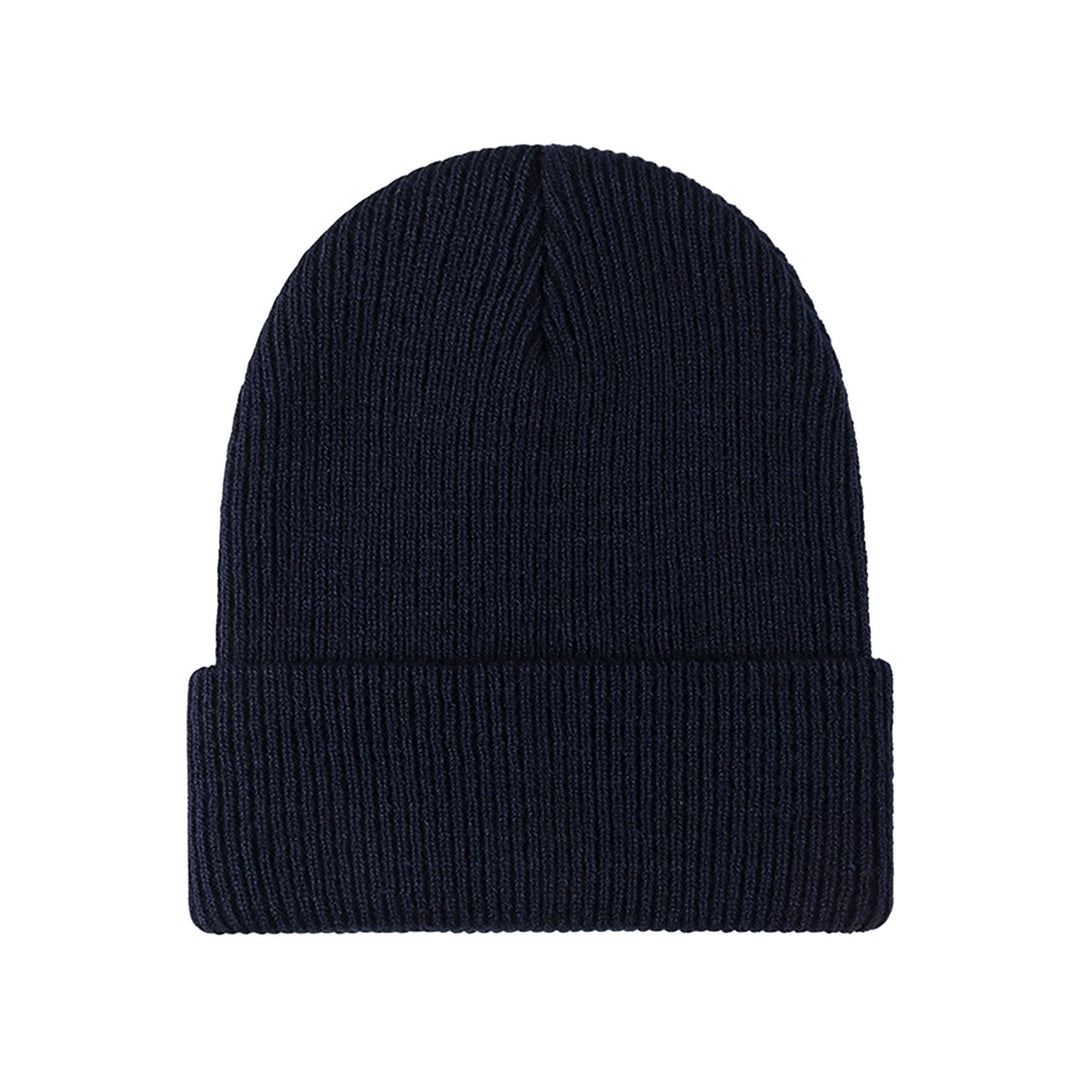 Unisex Autumn Winter Solid Color Knitting Hat Beamless Thickened Beanie Hat Men Women Warm Hat Fashion Accessories Image 6