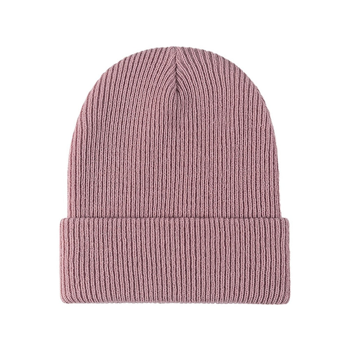 Unisex Autumn Winter Solid Color Knitting Hat Beamless Thickened Beanie Hat Men Women Warm Hat Fashion Accessories Image 1