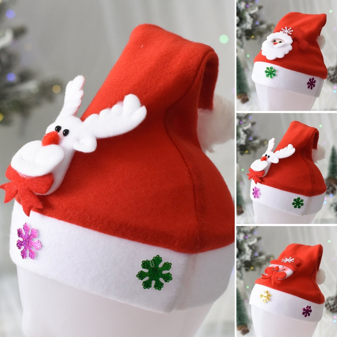 Christmas Hat 3D Santa Claus Elk Snowman Glitter Snowflake Adults Men Women Xmas Hat Festival Party Cosplay Costume Prop Image 1