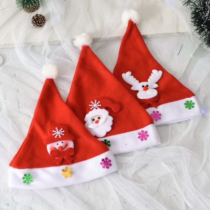 Christmas Hat 3D Santa Claus Elk Snowman Glitter Snowflake Adults Men Women Xmas Hat Festival Party Cosplay Costume Prop Image 4