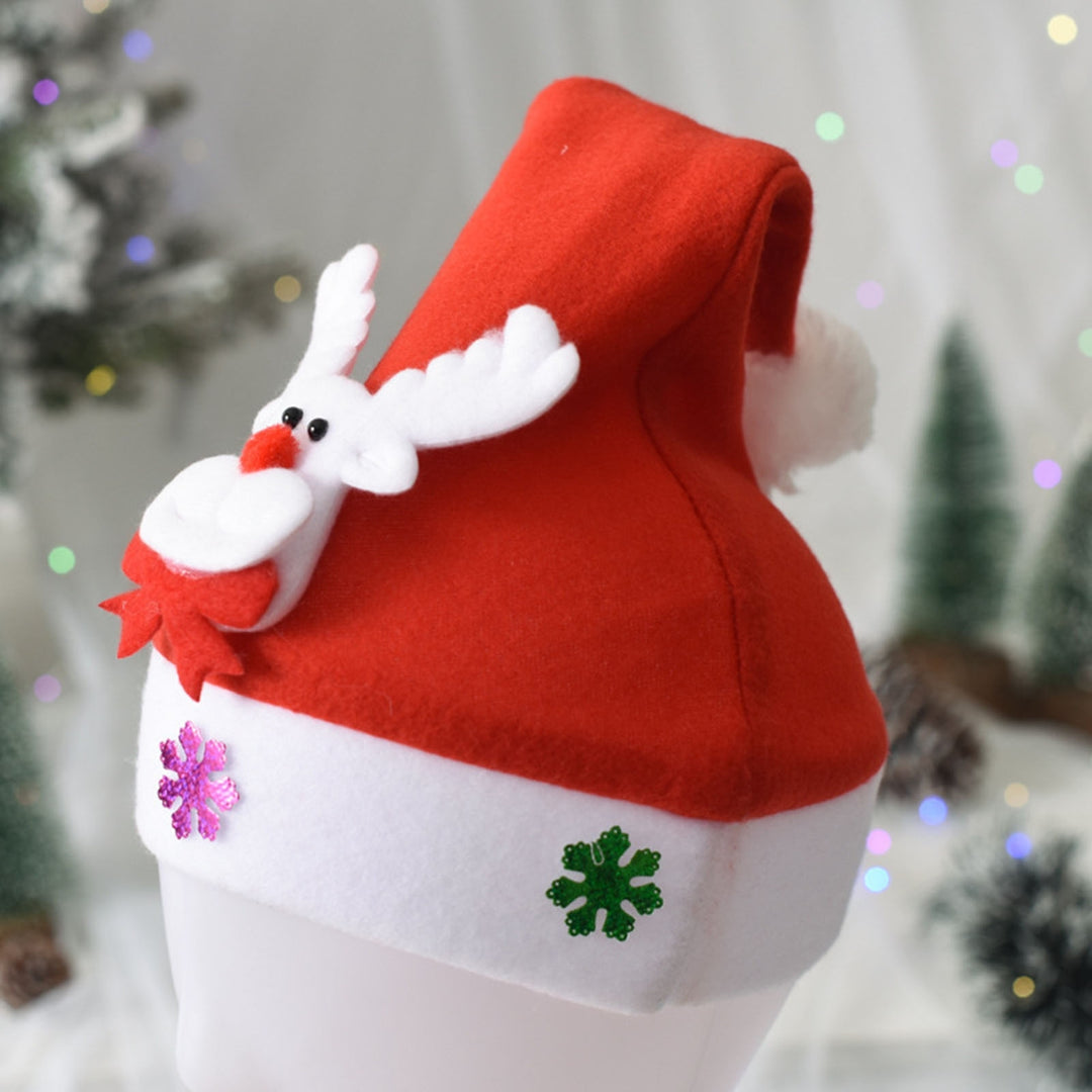 Christmas Hat 3D Santa Claus Elk Snowman Glitter Snowflake Adults Men Women Xmas Hat Festival Party Cosplay Costume Prop Image 11