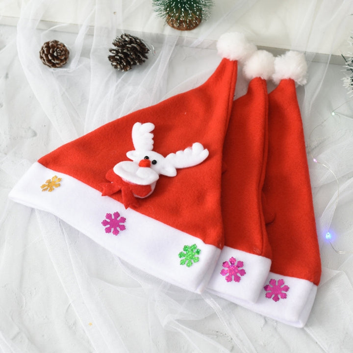 Christmas Hat 3D Santa Claus Elk Snowman Glitter Snowflake Adults Men Women Xmas Hat Festival Party Cosplay Costume Prop Image 12