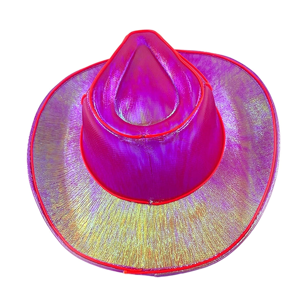 Cowgirl Hat Wireless Disco Luminous Colorful LED Glowing Light Bar Cap Unisex Hip Hop Style Image 2