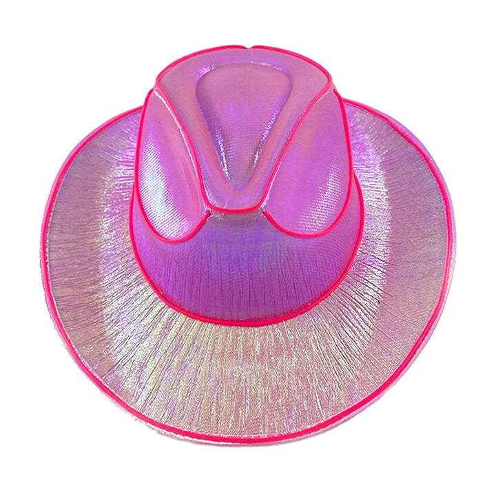 Cowgirl Hat Wireless Disco Luminous Colorful LED Glowing Light Bar Cap Unisex Hip Hop Style Image 4