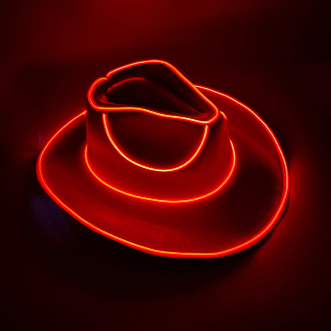 Cowgirl Hat Wireless Disco Luminous Colorful LED Glowing Light Bar Cap Unisex Hip Hop Style Image 6