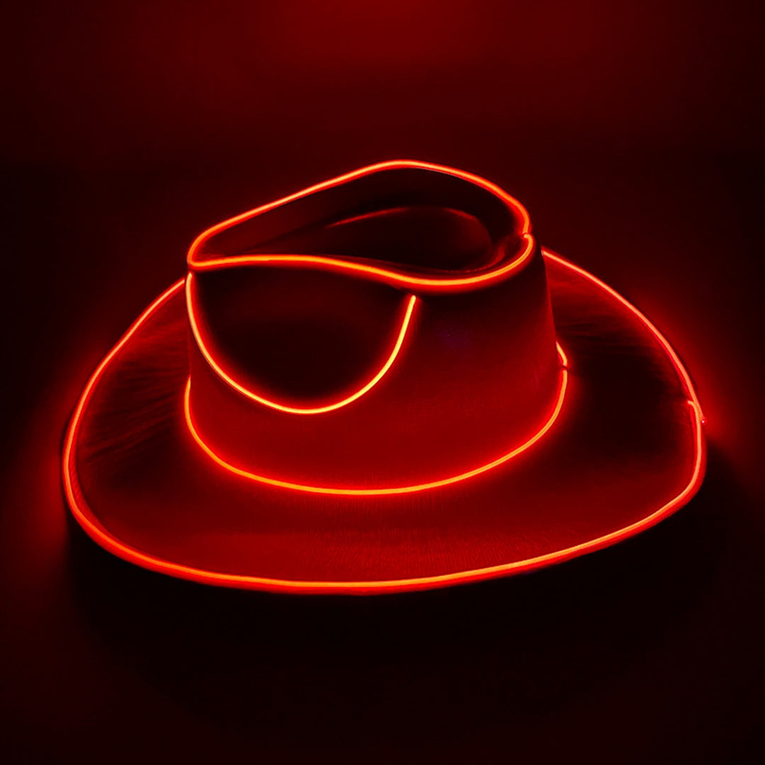 Cowgirl Hat Wireless Disco Luminous Colorful LED Glowing Light Bar Cap Unisex Hip Hop Style Image 10