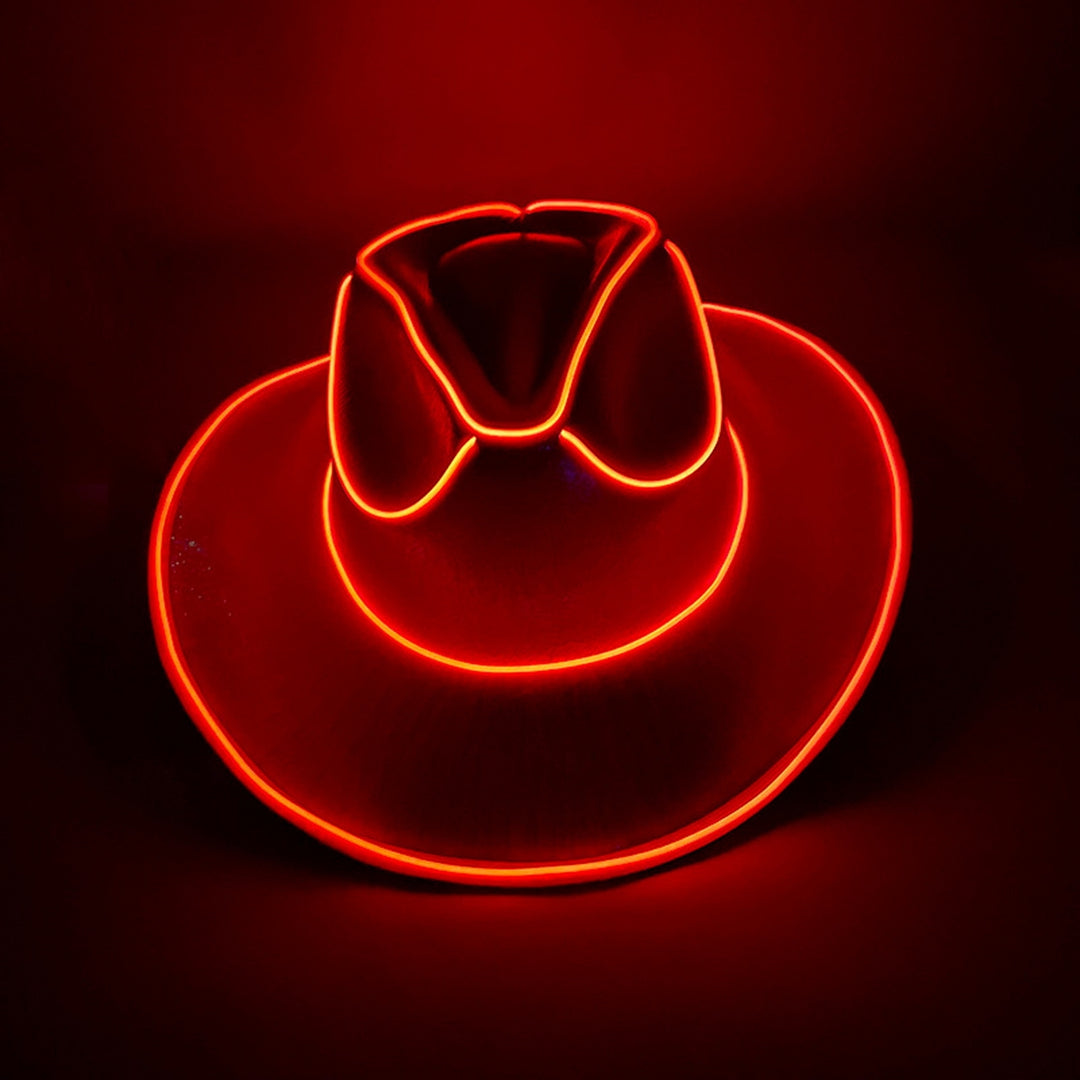 Cowgirl Hat Wireless Disco Luminous Colorful LED Glowing Light Bar Cap Unisex Hip Hop Style Image 11