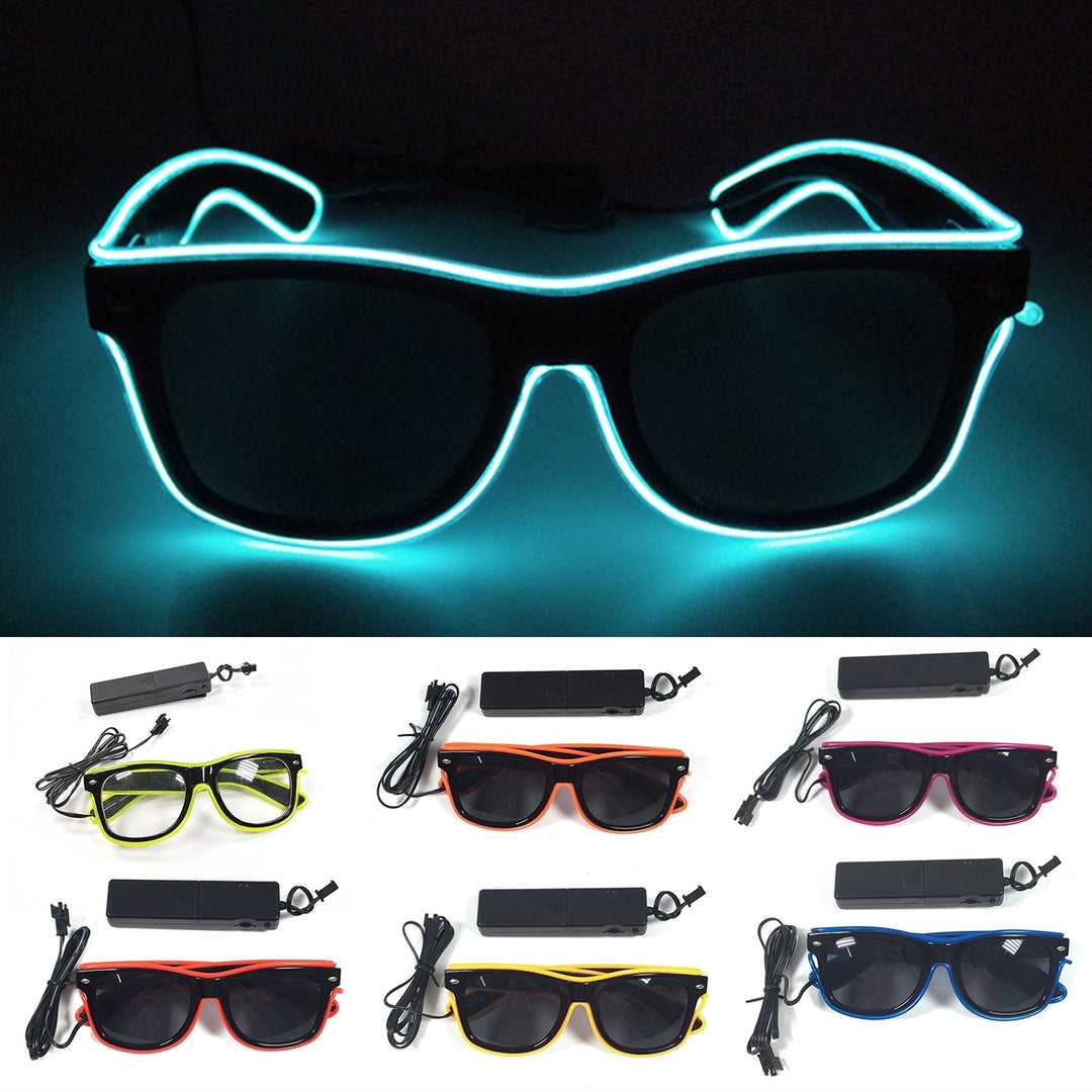 Party Sunglasses Light Up LED Unisex Wire Neon Glow in The Dark Lightweight Photo Prop Hip Hop Kids Adults KTV Glasses Image 1