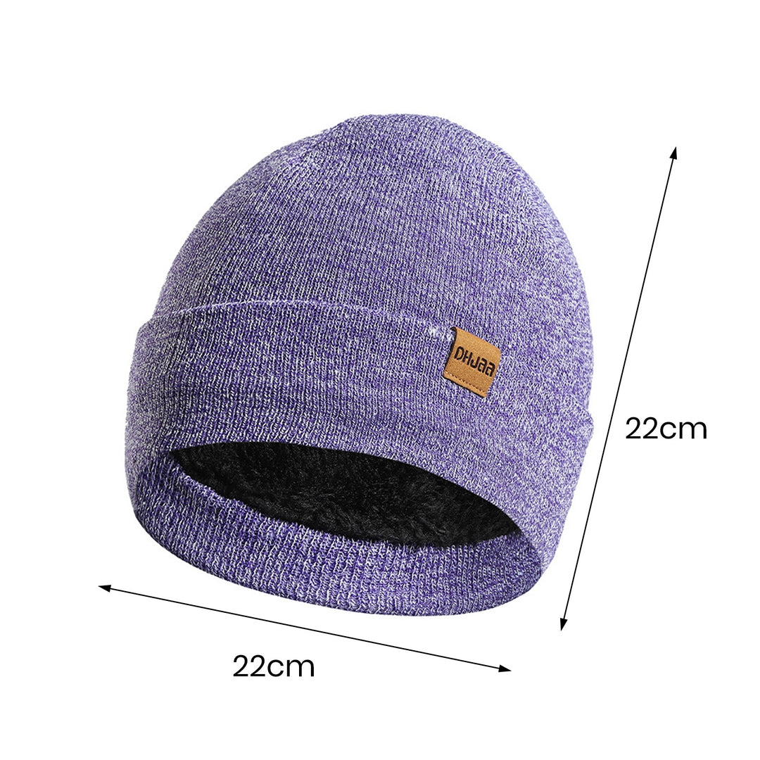 1 Set Winter Hat Scarf Gloves Set Thick Knitted Soft Warm Elastic Solid Color Ear Protection Five Image 11