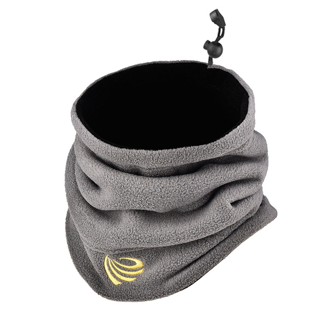 Men Winter Cycling Scarf Drawstring Adjustable Thick Plush Windproof Heat Retention Warm Riding Neck Warp Neck Warmer Image 3