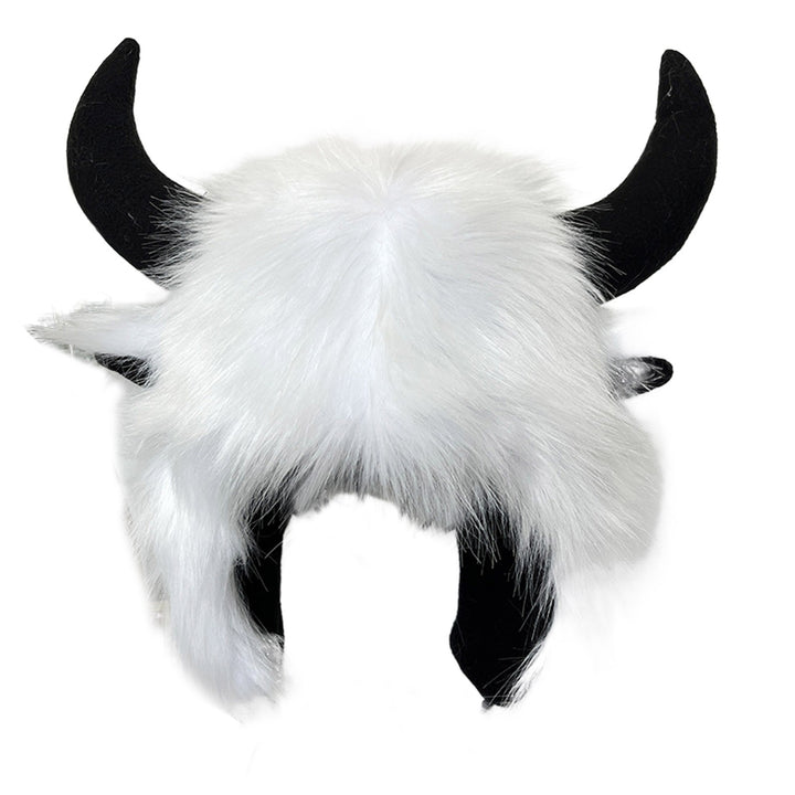 Winter Funny Hat Fake Cow Horn Decor Thunderbolt Thick Warm Faux faux Ear Protection Personality Image 3