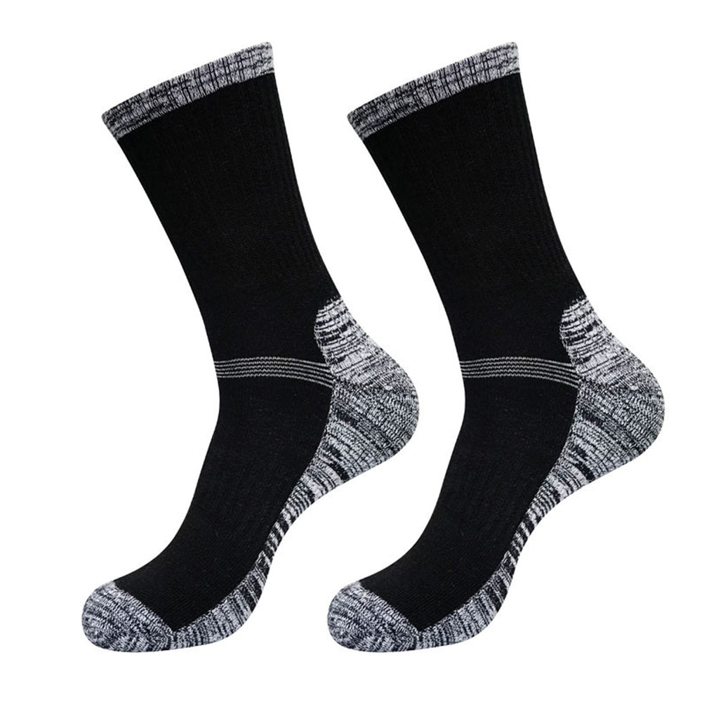 1 Pair Men Winter Sports Socks Mid-tube Thickened Soft Anti-slip Elastic Patchwork Color Matching No Odor Basketball Image 2