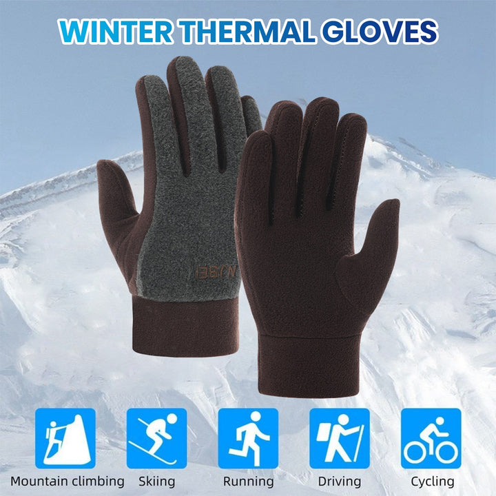 1 Pair Women Winter Cycling Gloves Thickened Color Matching Elastic Warm Five Fingers Windproof Soft Image 8