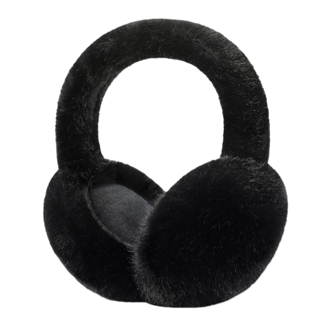 Women Winter Earmuffs Faux faux Thick Cozy Solid Color Elastic Lightweight Anti-slip Foldable Ear Protection Ear Cover Image 2