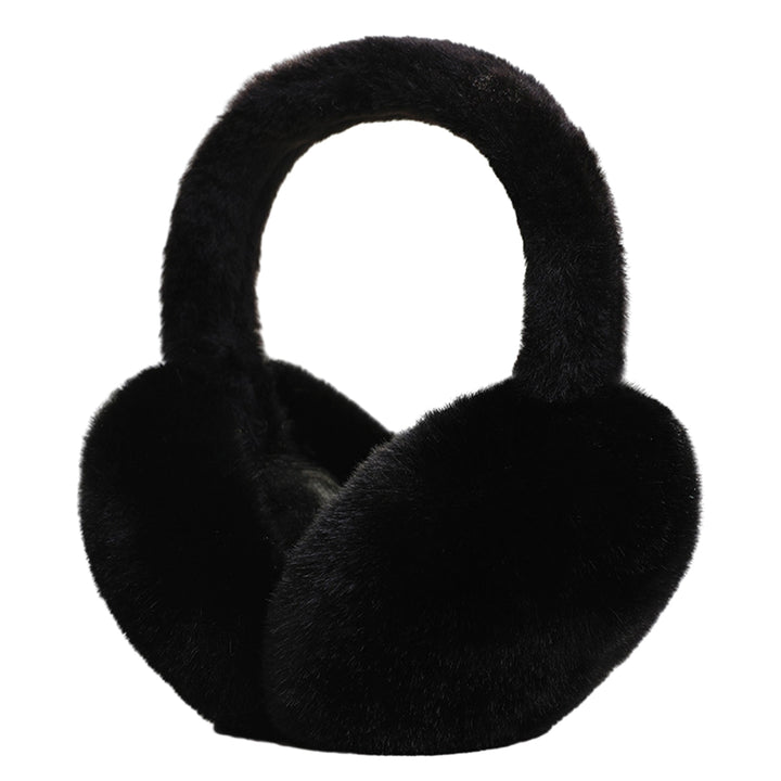 Women Winter Earmuffs Thick Plush Cozy Solid Color Elastic Lightweight Anti-slip Foldable Ear Protection Ear Cover Image 2