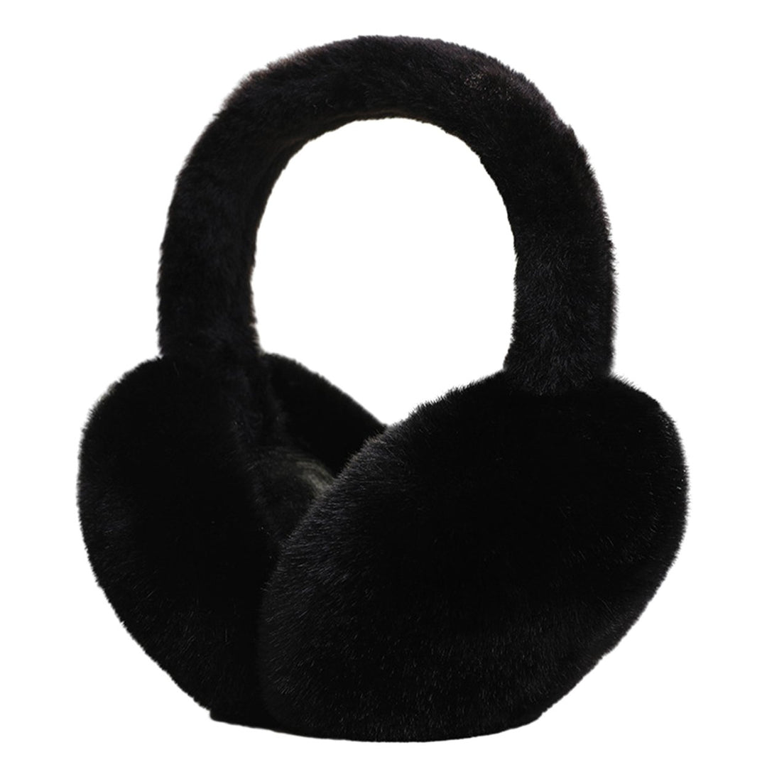 Women Winter Earmuffs Thick Plush Cozy Solid Color Elastic Lightweight Anti-slip Foldable Ear Protection Ear Cover Image 1