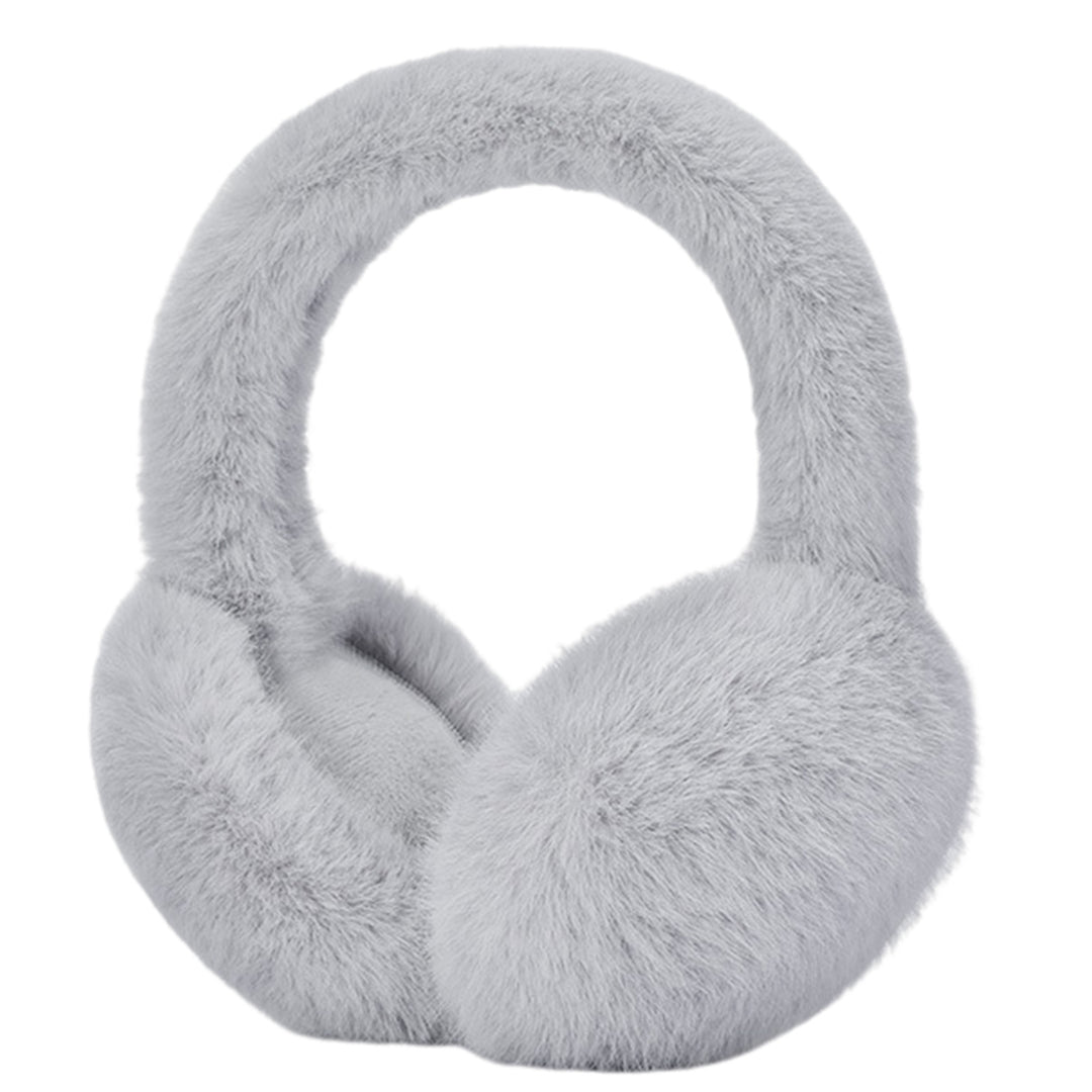 Women Winter Earmuffs Faux faux Thick Cozy Solid Color Elastic Lightweight Anti-slip Foldable Ear Protection Ear Cover Image 4