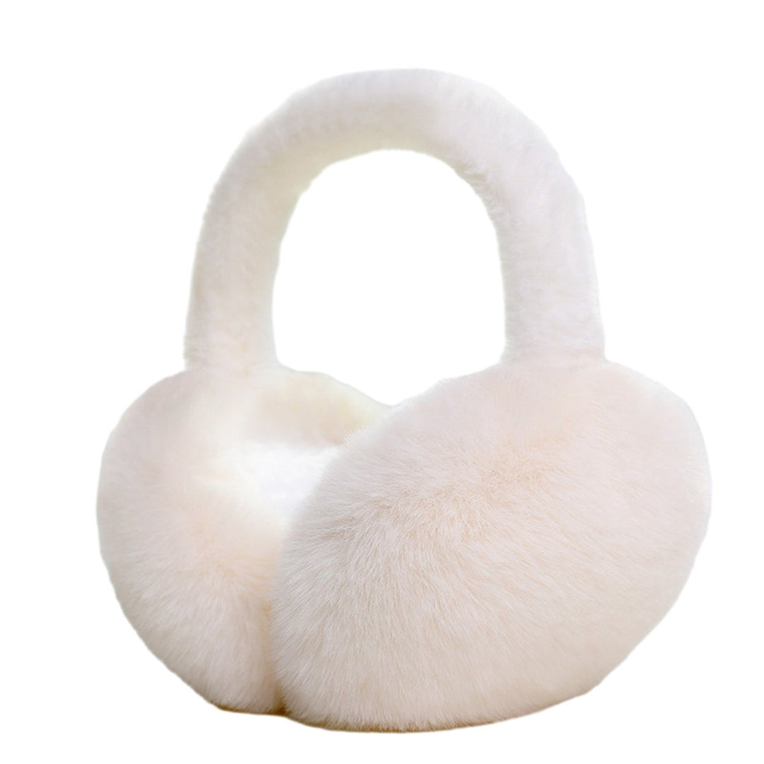 Women Winter Earmuffs Thick Plush Cozy Solid Color Elastic Lightweight Anti-slip Foldable Ear Protection Ear Cover Image 3