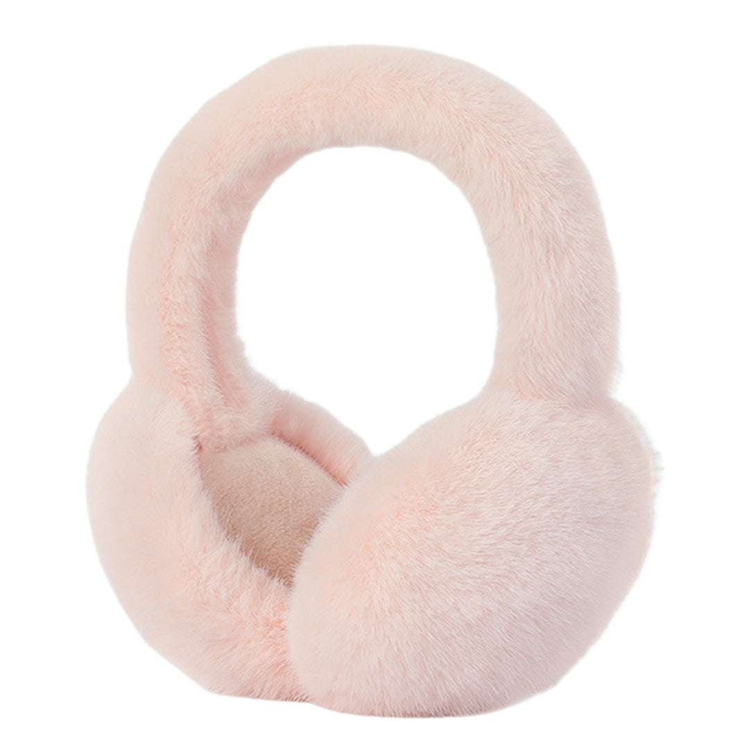 Women Winter Earmuffs Faux faux Thick Cozy Solid Color Elastic Lightweight Anti-slip Foldable Ear Protection Ear Cover Image 4