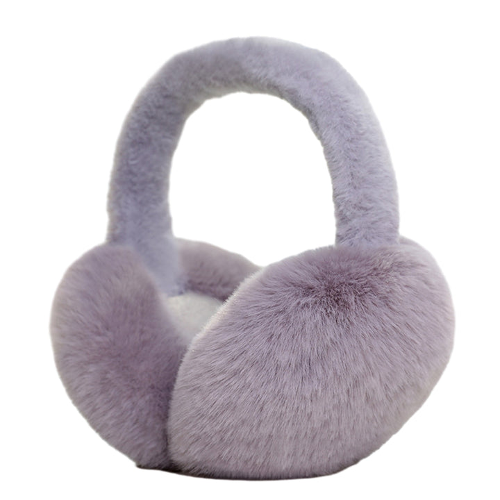 Women Winter Earmuffs Thick Plush Cozy Solid Color Elastic Lightweight Anti-slip Foldable Ear Protection Ear Cover Image 4