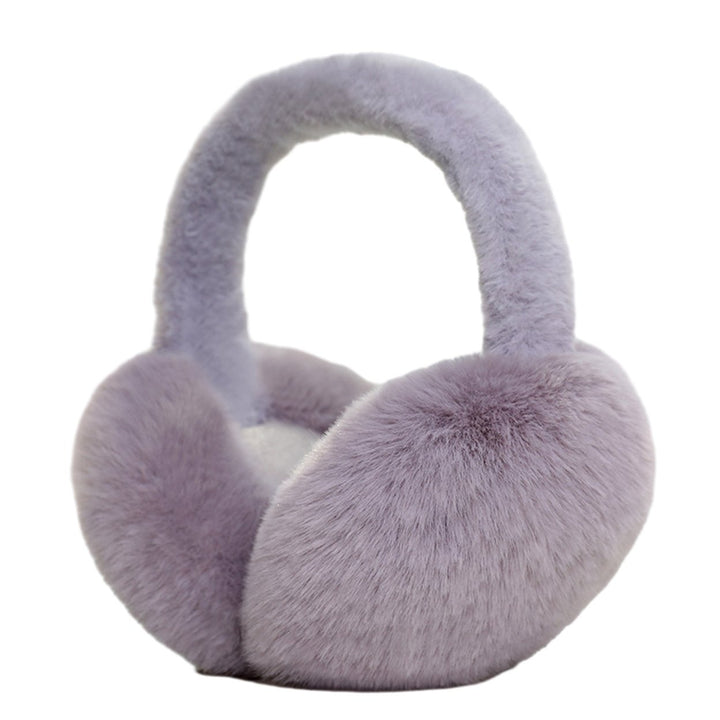 Women Winter Earmuffs Thick Plush Cozy Solid Color Elastic Lightweight Anti-slip Foldable Ear Protection Ear Cover Image 1