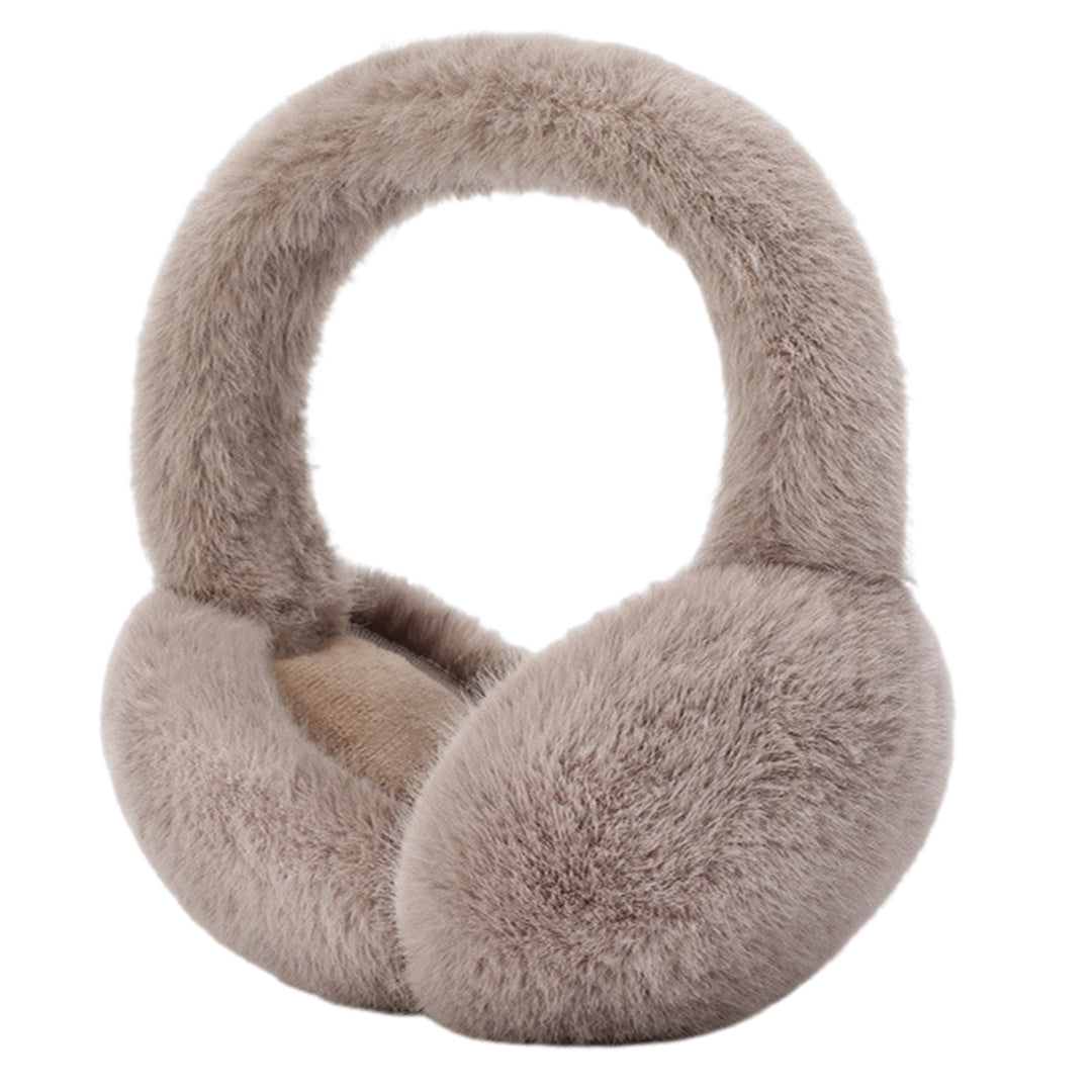 Women Winter Earmuffs Faux faux Thick Cozy Solid Color Elastic Lightweight Anti-slip Foldable Ear Protection Ear Cover Image 6