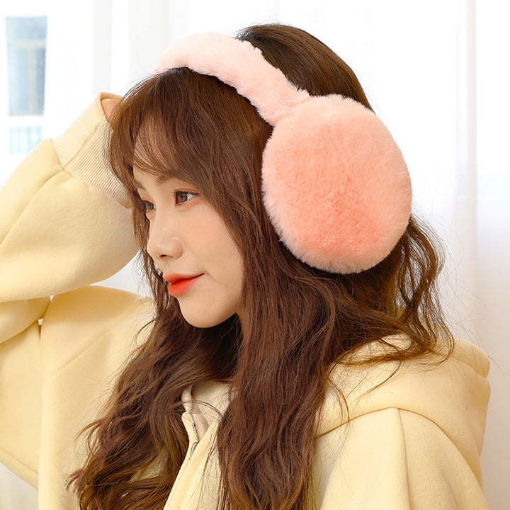 Women Winter Earmuffs Thick Plush Cozy Solid Color Elastic Lightweight Anti-slip Foldable Ear Protection Ear Cover Image 8