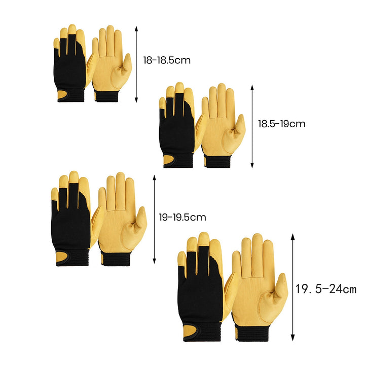 1 Pair Labor Gloves Adjustable Wrist Five Fingers Color Matching Thick Wear-resistant Safety Work Image 6