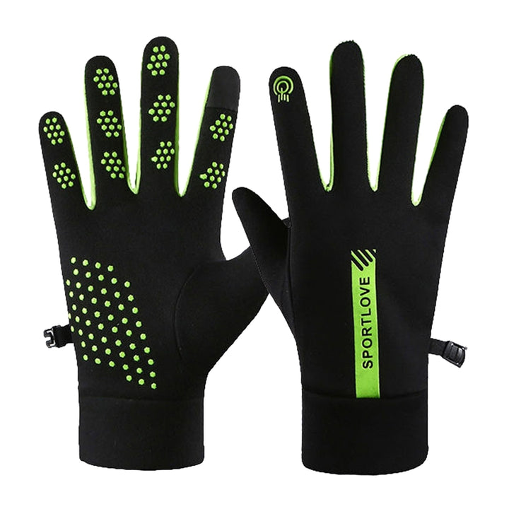 1 Pair Winter Gloves Splash-resistant Windproof Thick Plush Touch Screen Five Fingers Elastic Unisex Outdoor Cycling Image 4