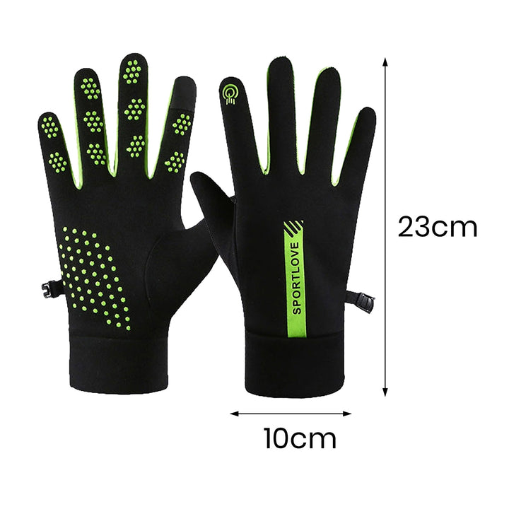 1 Pair Winter Gloves Splash-resistant Windproof Thick Plush Touch Screen Five Fingers Elastic Unisex Outdoor Cycling Image 10