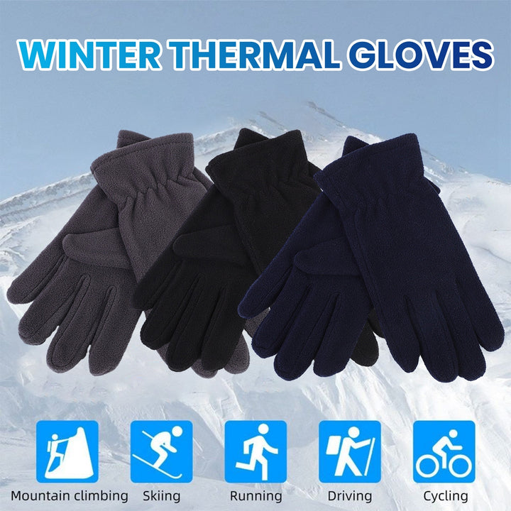 1 Pair Women Men Autumn Winter Gloves Warm Windproof Touch Screen Full Finger Mittens Polar Fleece Anti-slip Gloves Image 4