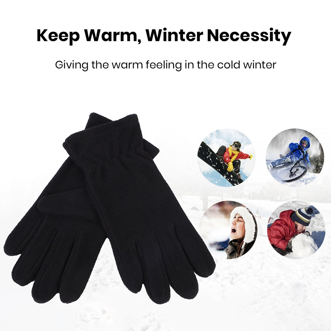 1 Pair Women Men Autumn Winter Gloves Warm Windproof Touch Screen Full Finger Mittens Polar Fleece Anti-slip Gloves Image 6