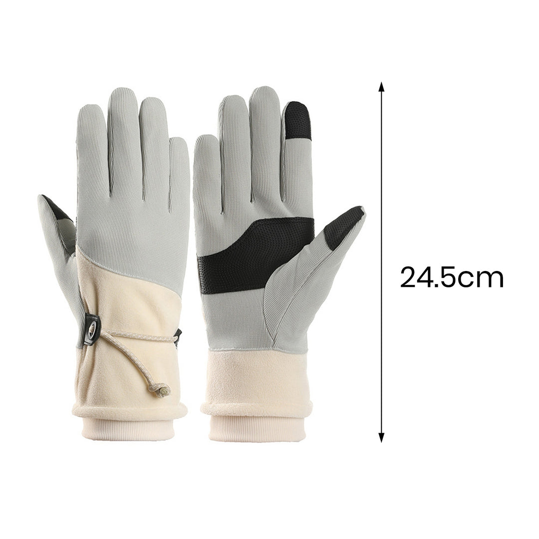 1 Pair Women Winter Outdoor Riding Gloves Touch Screen Fleece Lining Warm Gloves Windproof Waterproof Motorcycle Driving Image 9