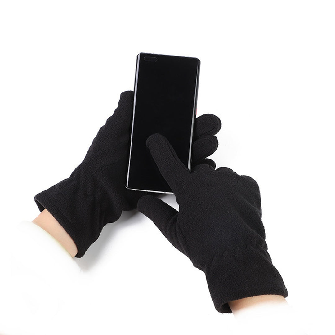 1 Pair Women Men Autumn Winter Gloves Warm Windproof Touch Screen Full Finger Mittens Polar Fleece Anti-slip Gloves Image 9