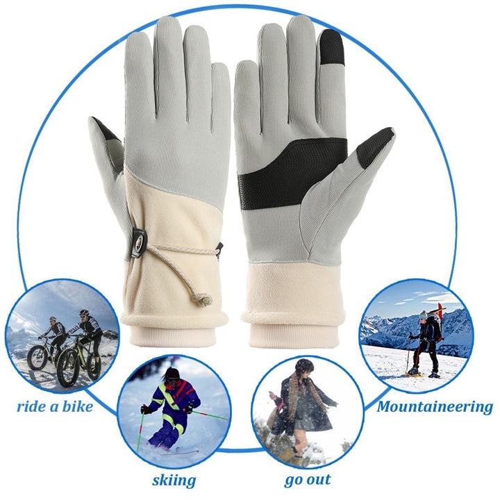 1 Pair Women Winter Outdoor Riding Gloves Touch Screen Fleece Lining Warm Gloves Windproof Waterproof Motorcycle Driving Image 12