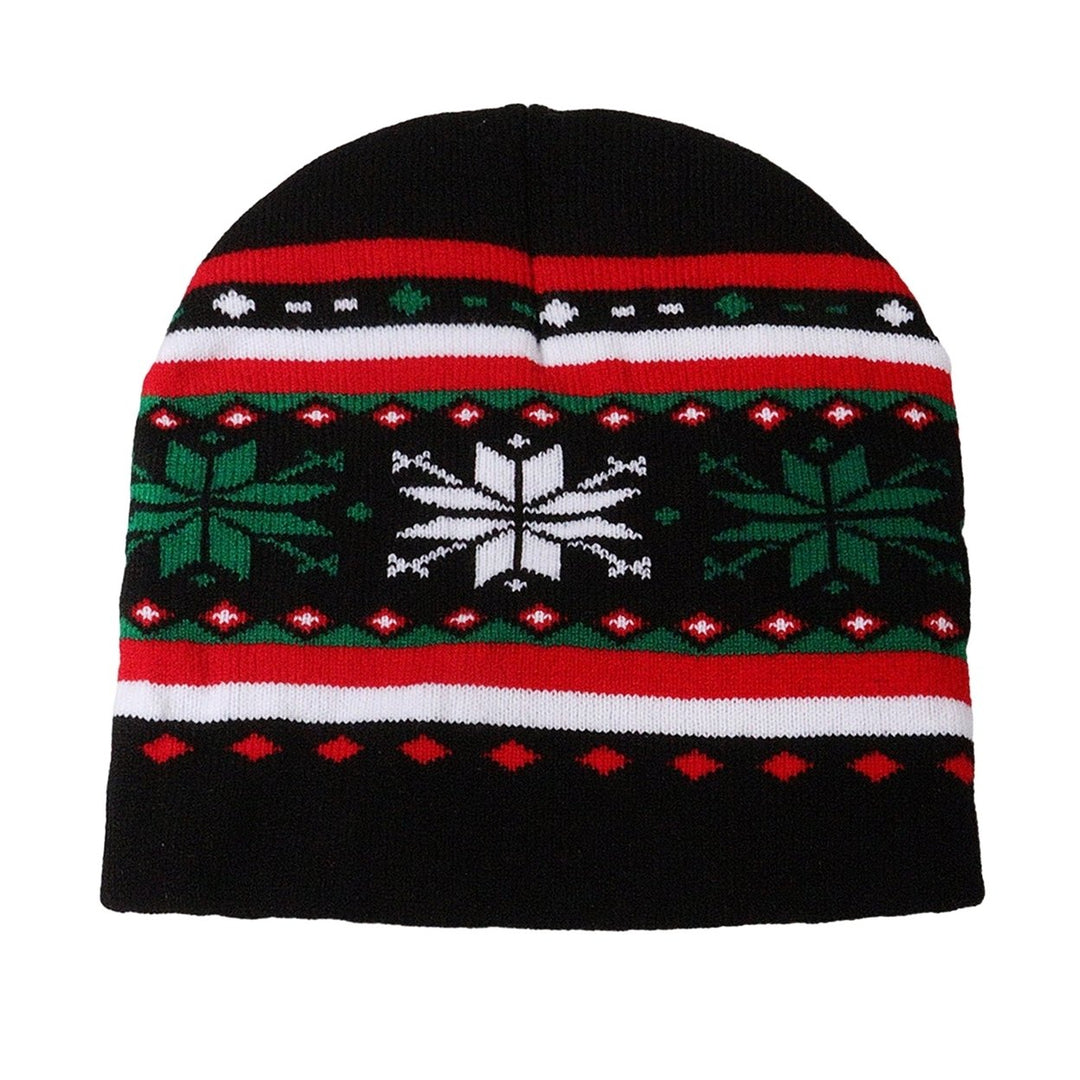 Winter Adult Kids Festive Christmas Knitted Hat Santa Claus Elk Snowflake Snowman Pattern Thick Woolen Yarn Beanie Hat Image 1