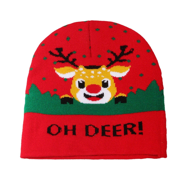 Winter Adult Kids Festive Christmas Knitted Hat Santa Claus Elk Snowflake Snowman Pattern Thick Woolen Yarn Beanie Hat Image 9