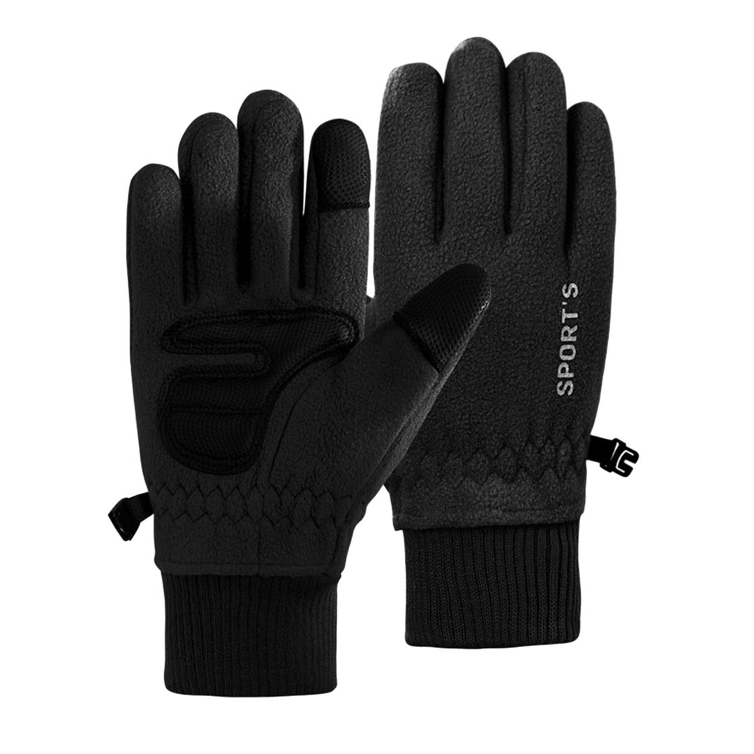 1 Pair Winter Cycling Gloves Great Friction Palm Anti-slip Touch Screen Five Fingers Thick Warm Image 1