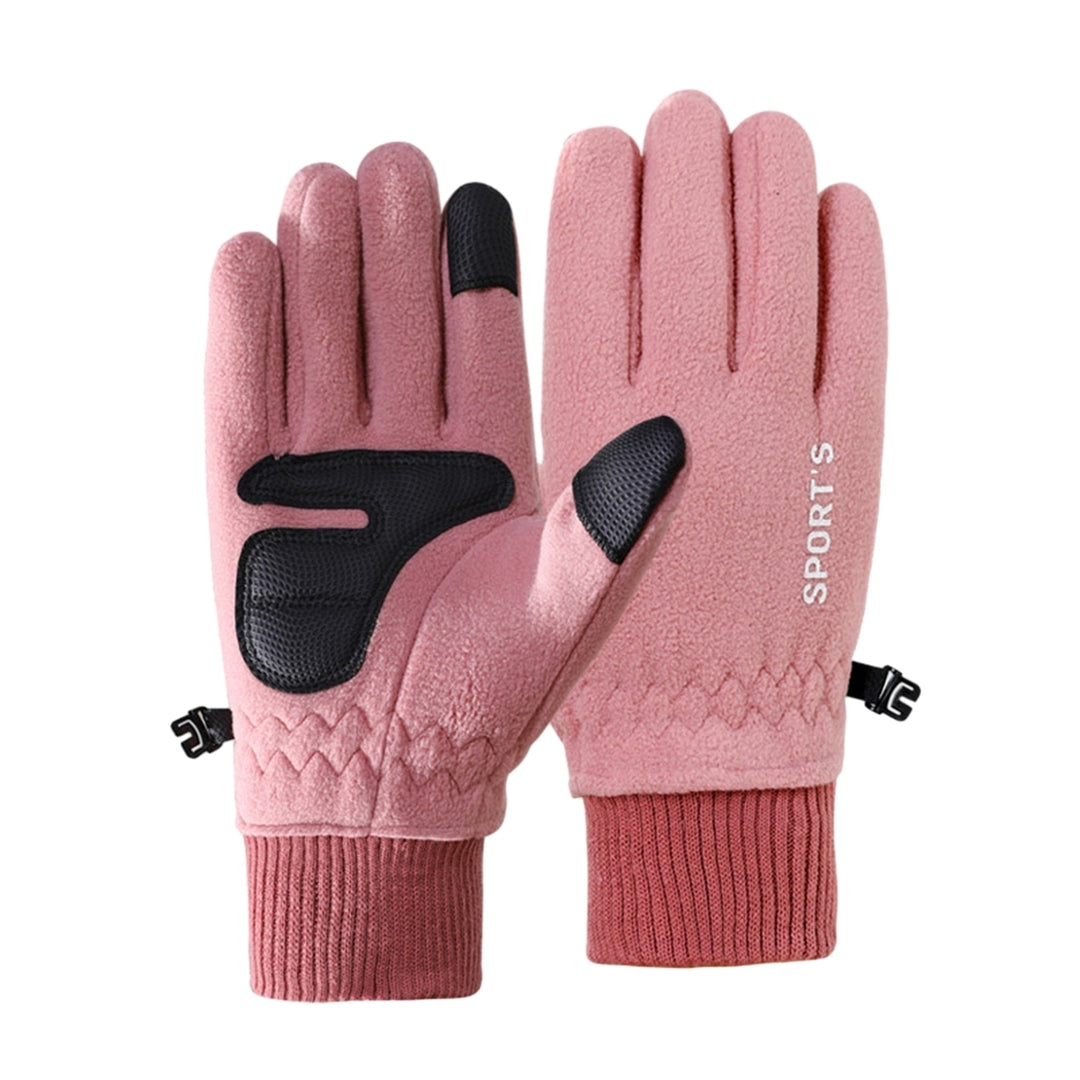 1 Pair Winter Cycling Gloves Great Friction Palm Anti-slip Touch Screen Five Fingers Thick Warm Image 4