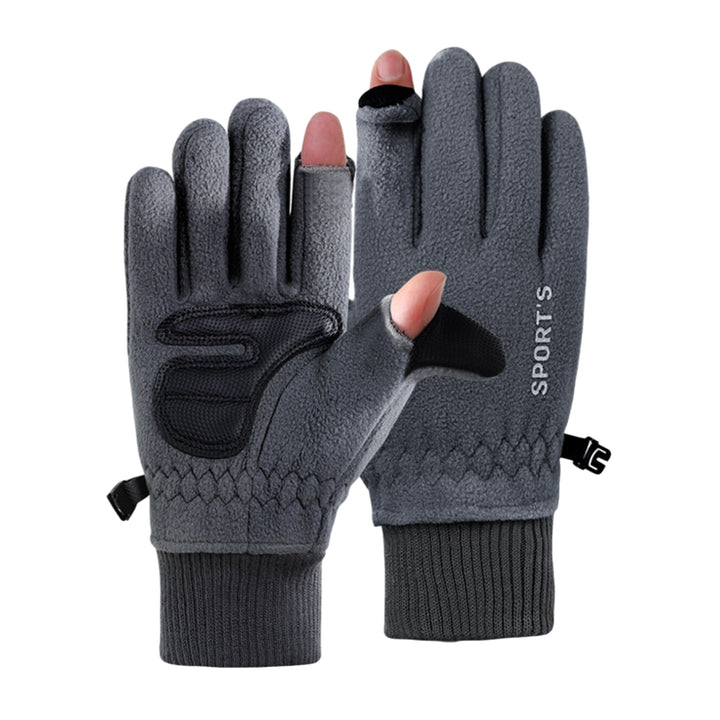 1 Pair Winter Cycling Gloves Great Friction Palm Anti-slip Touch Screen Five Fingers Thick Warm Image 7
