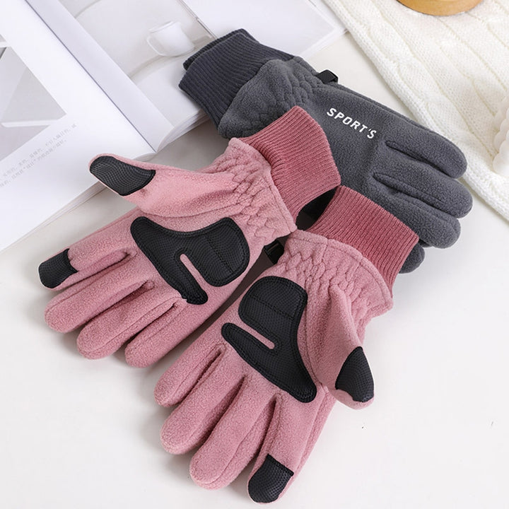 1 Pair Winter Cycling Gloves Great Friction Palm Anti-slip Touch Screen Five Fingers Thick Warm Image 12